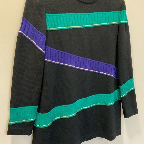 St John Collection Marie Gray Gold Embellished Santana Knit Sweater Size Small - Picture 2 of 7